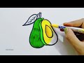 How to draw an Avocado step by step | Avocado drawing for kids | easy drawing