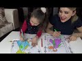 Annem İle 3 Renk Karlar Ülkesi Elsa Anna Boyama Challenge | 3 Marker Challenge!! Funny Kids Video