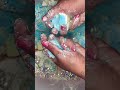 Diluted dyed fresh chalk blocks  covered in corn starch and glitter. #chalkcrushingasmr