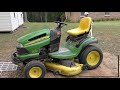 John Deere lawnmower won’t start!  Easy fix.  Air in fuel lines.