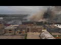 South Minneapolis buildings burning after the riots.