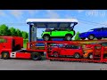 Flatbed Trailer Truck vs Speedbumps Train vs Cars Beamng.Drive GH D1G