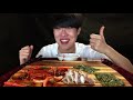 Sea Snail Spicy noodles & Grilled Thin Pork Belly & Seaweed Asmr Mukbang