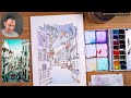 How to Sketch a STREET DOWNHILL (Loose Urban Sketching Step By Step)