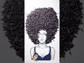 making hairs using black rice #art #afrohair #drawing #painting #curlyhair #music #artist  #rap