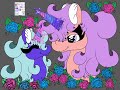 Kawaii Colorful Mother And Daughter Unicorns With Roses - #speedpaint