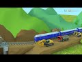 Excavator Crawler Crane and Construction Trucks for Kids | Railway Bridge Repair