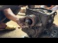 repair gearbox, replace main shaft of truck gearbox