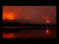 Lake McDonald Howe Ridge Fire Day and Night 8 24 2018