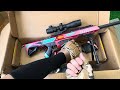 Unpacking special police weapon toys, AK47 assault rifle, M24 sniper rifle, Glock pistol