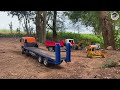 RC Construction, Bruder MAN TGS Low loader and Dump truck transporting construction equipment, Ep 3