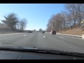 Driving on I-84 through downtown Hartford, CT