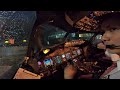 PILOTING B737 900 THROUGH THE WORST WEATHER. CRAZY THUNDERSTORM AND HEAVY RAIN VISIBILITY 800M