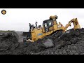 Cat D9T Dozer Bulk Pushing Downhill