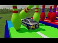 TRANSPORTING PIXAR CARS & FRUITS WITH COLORED & JOHN DEERE vs CLAAS vs TRACTORS - BeamNG.drive #983