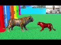 Long Slide Game With Elephant Gorilla Buffalo Hippopotamus Tiger - 3d Animal Game - Funny 3d Animals