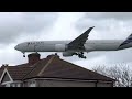 LATAM Boeing 777-300 SKIMS HOUSES Arriving @ London Heathrow Airport - RW27L - Myrtle Avenue - 4K