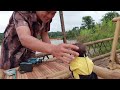 How monkey Bon and Dad build a water bamboo house (part 7) 3 days to complete the roof frame