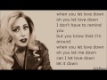 Lady Gaga - Let love down LYRICS