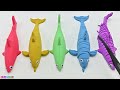 Satisfying Video l How To Make Rainbow Animals Dolphin, Shark with Kinetic Sand Cutting ASMR