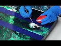 Green Dragon + Incredible 3D EMBELLISHMENT Art Idea 🔥Acrylic Pouring ~ Mixed Media Acrylic Painting