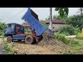 The first new project is to pour rock soil into a forest to make a garden in front of the school