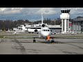 Swiss Air Force Dassault Falcon 900EX Landing  -  Marks from Birdstrike Incident!