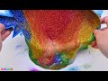Satisfying Video l How To Make Rainbow Strawberry Pool with Glitter Slime Cutting ASMR