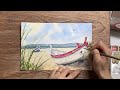 수채화, 바닷가 풍경 그리기/Seascape Watercolor