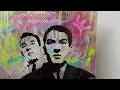 POP ART/ ABSTRACT ART, The Krays streetart canvas with spraypaint and stencils. Nerv graffiti.