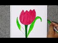 How to draw Tulip flower || Painting, Coloringfor Kids & Toddlers How To Draw, PaintBasic #16