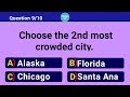 Most Crowded U.S Cities | General Knowledge Quiz
