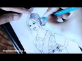 How to draw a girl wearing beautiful saree very easy #artdrawing #trending #youtubevideo #pencilskit