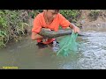Fishing skills highland boy khai Set fishing hook trap to harvest giant catfish Harvest fish to sell