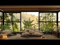 🌤️Autumn Vibe Dawn in Forest Apartment with Smooth Jazz Music | Piano Jazz Music for Relaxing