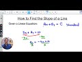 S1 3b How to Find the Slope of a Line Given a Linear Equation