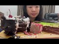 MUKBANG BLACKFOREST CAKE, AVOCADO CAKE , CHOCOLATE ICE CREAM CAKE #michloveeat