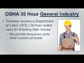 OSHA 30 Hour General Industry Training