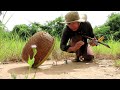 Easy Pigeon Trap Using Bamboo Basket -Traditional Bird Trap