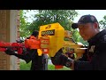 [ 1 Hour Nerf War ] Warriors Black Man Nerf Guns Fight Crime RED SATAN Mask 2