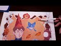 cozy painting session with himi gouache 🍂 over the garden wall | paint with me