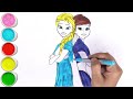 Elsa & Anna Draw - Let's Draw Elsa Frozen , Disney Princess, Drawing For Kids, Toddlers, How To Draw