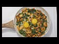 Egg Tawa Fry with Mushroom and Spinach..| Simple  and Healthy Protein Rich Side dish..