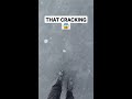 Frozen Lake Cracking Under Ice Skater