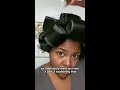 How to Sleep with hair rollers #shorts #naturalhairstyles #rollerset #heatlesshairstyles #curlyhair
