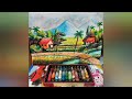 melukis pemandangan kenangan manusia modern dengan oil pastel 12 warna (musik arransemen sendiri)