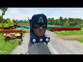 TRANSPORTING PIXAR CARS & FRUITS WITH COLORED & JOHN DEERE vs CLAAS vs TRACTORS - BeamNG.drive #962