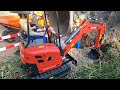 Traffic light installation in tunnel. RC Excavator Kubota Hutter U17, Suction Truck CAT loader. FULL