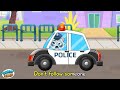 Police Car Lost Wheel | Where is my Wheel? 🚨  Lamba Lamby Kids Songs