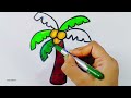 How to draw a Palm tree step by step | Palm tree drawing for kids | easy drawing